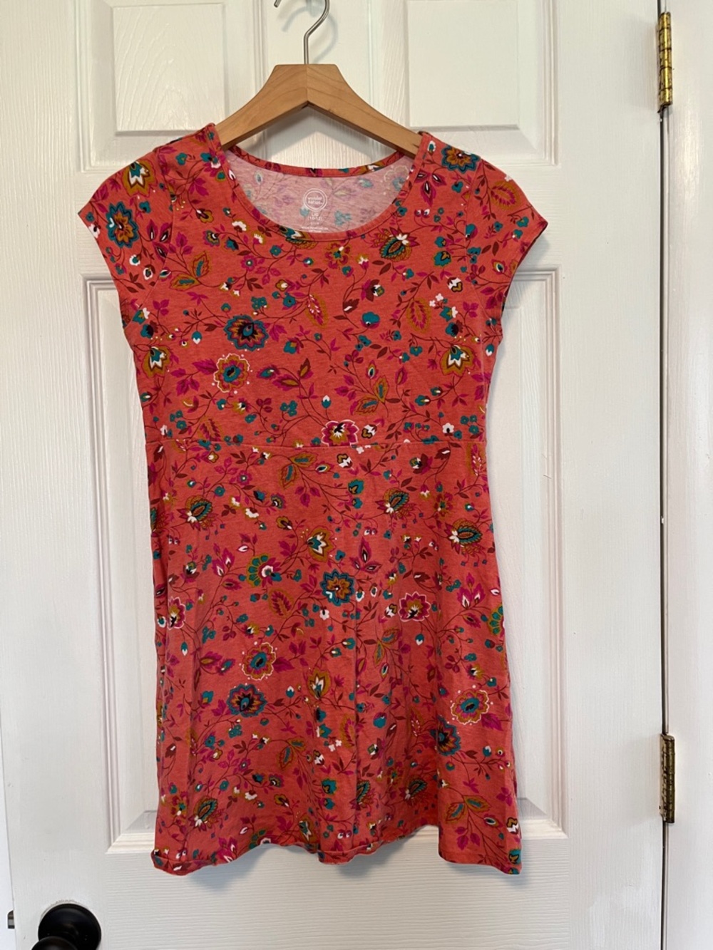 wonder nation Coral Floral Cap-Sleeve Knit Dress with Multicolor Blooms